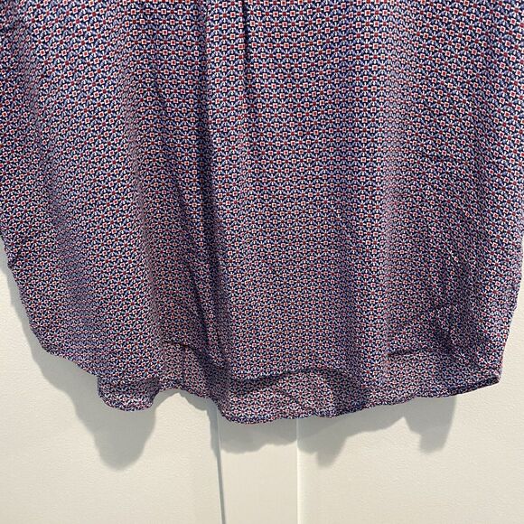 Graham & Greene Top L Red Blue Geometric Sleeveless Blouse Tank - Picture 5 of 11